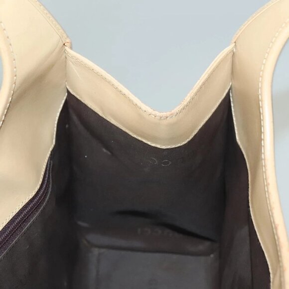 GUCCI Jackie Hand Bag Leather Beige Silver 002 1067 Auth bs28439 - Picture 11 of 16